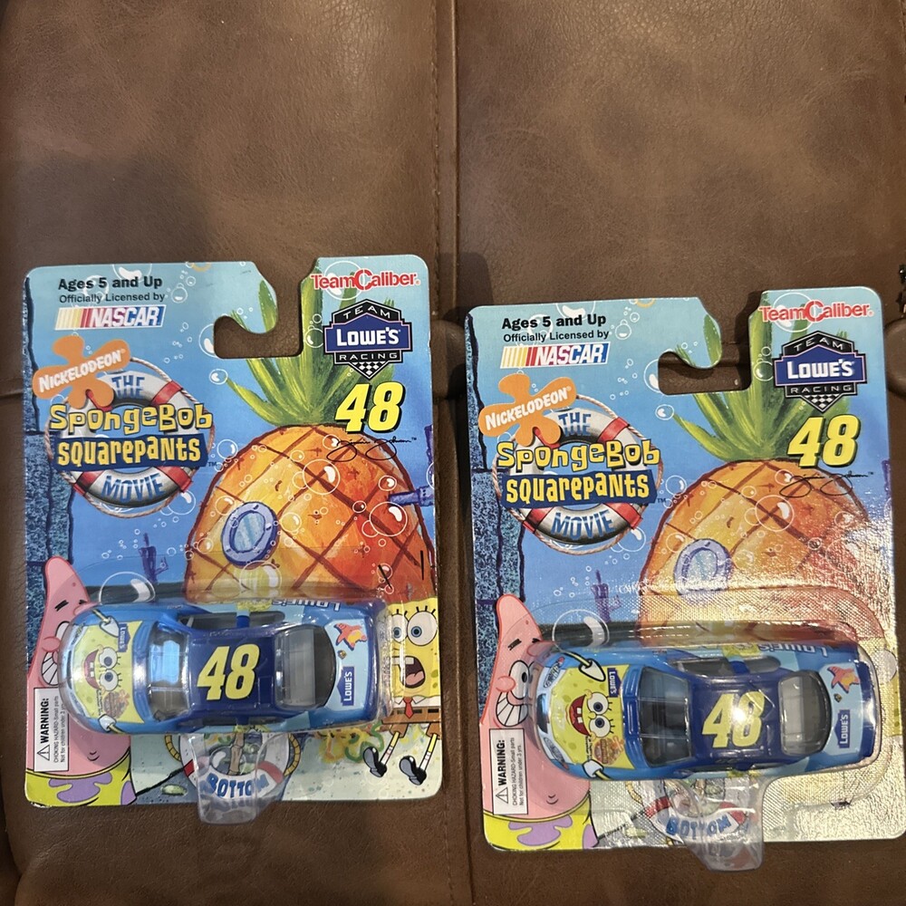 Spongebob Squarepants Team Lowe’s Racing Nascar Number 48 Cars New In Package